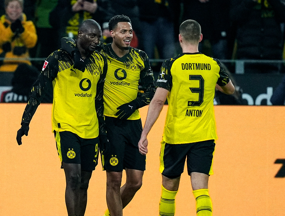 Guirassy und Nmecha jubeln, Anton und Svensson kommen hinzu (Foto)