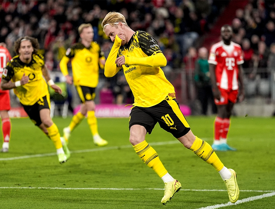 Julian Brandt dreht nach dem Anschlusstreffer jubelnd ab (Foto)